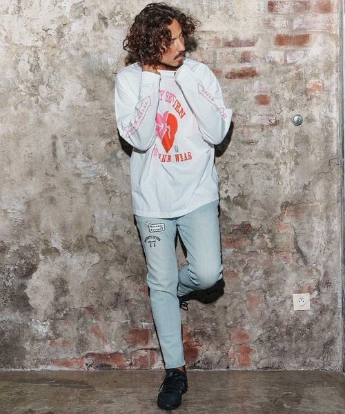 seventy seven（セブンティセブン）の「mlt5423-middle onz over size L-S t-shirt(77heart) ロングスリーブTシャツ(7725W200)（Tシャツ/カットソー・メンズ・グレー/ブラック/ホワイト・S/XL/L/M）」の12枚目の写真