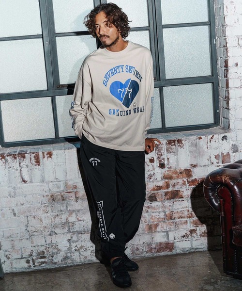 seventy seven（セブンティセブン）の「mlt5423-middle onz over size L-S t-shirt(77heart) ロングスリーブTシャツ(7725W200)（Tシャツ/カットソー・メンズ・グレー/ブラック/ホワイト・S/XL/L/M）」の16枚目の写真