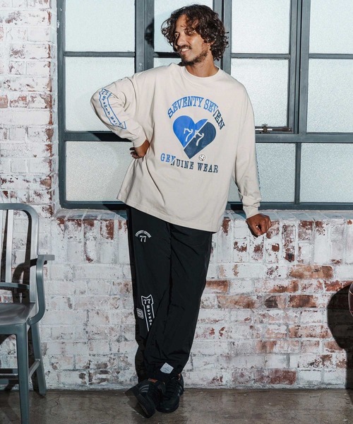 seventy seven（セブンティセブン）の「mlt5423-middle onz over size L-S t-shirt(77heart) ロングスリーブTシャツ(7725W200)（Tシャツ/カットソー・メンズ・グレー/ブラック/ホワイト・S/XL/L/M）」の17枚目の写真