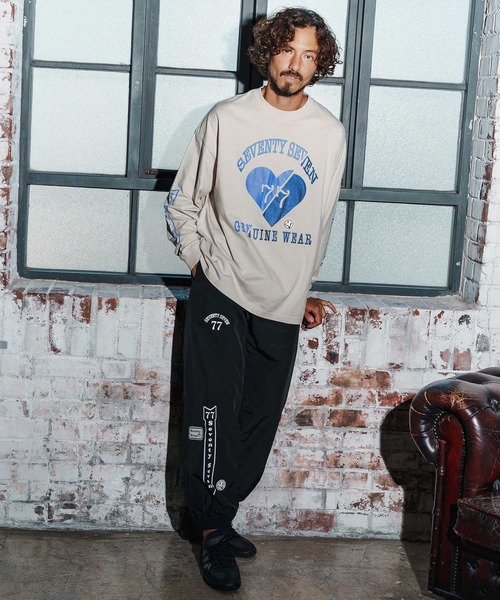 seventy seven（セブンティセブン）の「mlt5423-middle onz over size L-S t-shirt(77heart) ロングスリーブTシャツ(7725W200)（Tシャツ/カットソー・メンズ・グレー/ブラック/ホワイト・S/XL/L/M）」の18枚目の写真