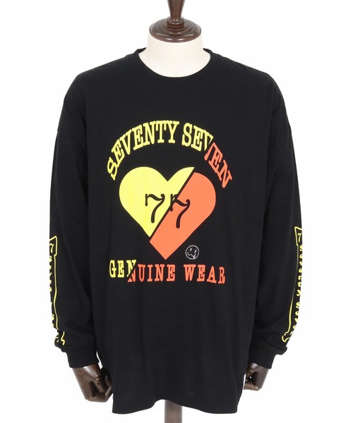 seventy seven（セブンティセブン）の「mlt5423-middle onz over size L-S t-shirt(77heart) ロングスリーブTシャツ(7725W200)（Tシャツ/カットソー・メンズ・グレー/ブラック/ホワイト・S/XL/L/M）」の19枚目の写真