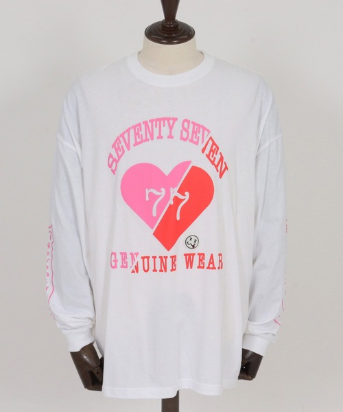 seventy seven（セブンティセブン）の「mlt5423-middle onz over size L-S t-shirt(77heart) ロングスリーブTシャツ(7725W200)（Tシャツ/カットソー・メンズ・グレー/ブラック/ホワイト・S/XL/L/M）」の20枚目の写真