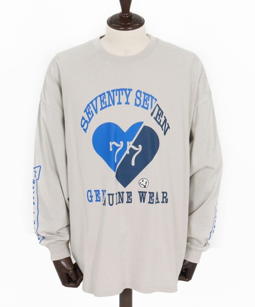 seventy seven（セブンティセブン）の「mlt5423-middle onz over size L-S t-shirt(77heart) ロングスリーブTシャツ(7725W200)（Tシャツ/カットソー・メンズ・グレー/ブラック/ホワイト・S/XL/L/M）」の21枚目の写真