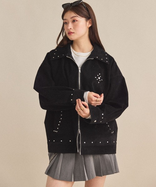 MIRROR STOKE(ミラーストーク)の「【ZOZO限定】SUEDE STUDS JACKET/スエードスタッズジャケット(その他アウター・レディース・ブラック/キャメル・MEDIUM)」の6枚目の写真