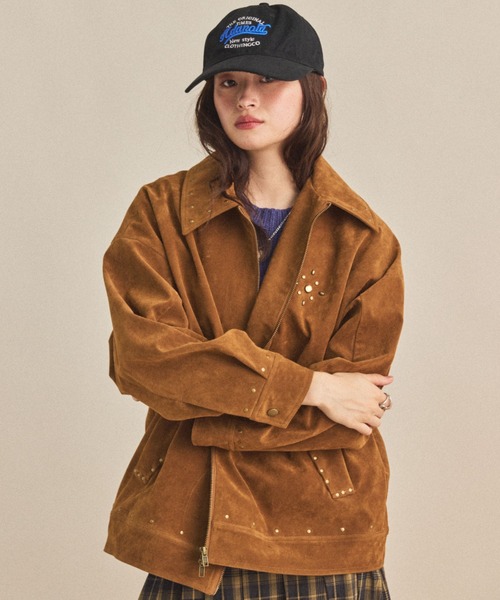 MIRROR STOKE(ミラーストーク)の「【ZOZO限定】SUEDE STUDS JACKET/スエードスタッズジャケット(その他アウター・レディース・ブラック/キャメル・MEDIUM)」の9枚目の写真