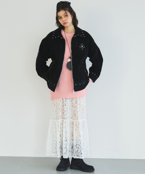 ジャケット・アウター archive studs knit suede panel jacket セール】【ZOZO限定】SUEDE STUDS JACKET/スエードスタッズジャケット