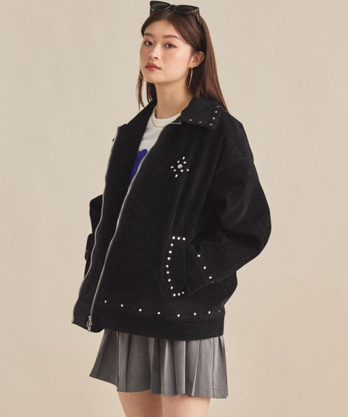 MIRROR STOKE(ミラーストーク)の「【ZOZO限定】SUEDE STUDS JACKET/スエードスタッズジャケット(その他アウター・レディース・ブラック/キャメル・MEDIUM)」の4枚目の写真