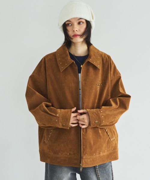 MIRROR STOKE(ミラーストーク)の「【ZOZO限定】SUEDE STUDS JACKET/スエードスタッズジャケット(その他アウター・レディース・ブラック/キャメル・MEDIUM)」の18枚目の写真
