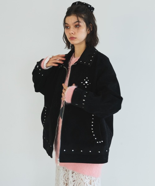 ジャケット・アウター archive studs knit suede panel jacket セール】【ZOZO限定】SUEDE STUDS JACKET/スエードスタッズジャケット