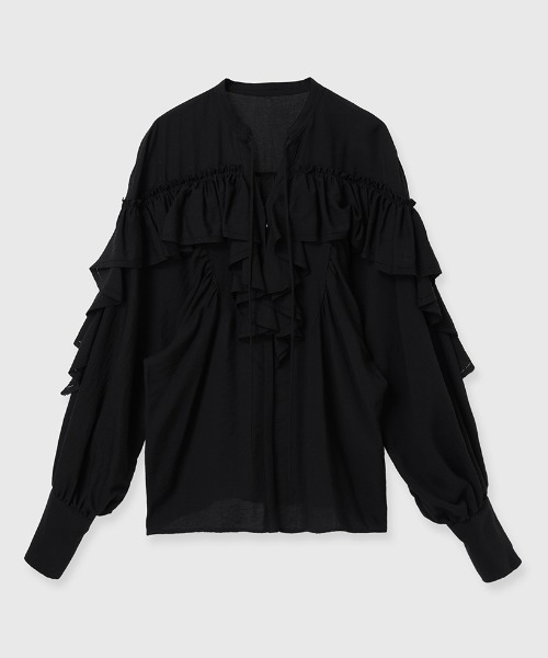 セール】リンクルラッフルブラウス（シャツ/ブラウス）｜anuans（ア