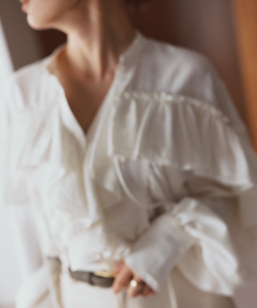 リンクルラッフルブラウス（シャツ/ブラウス）｜anuans（アニュアンス