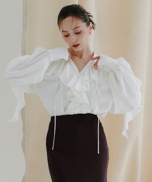 リンクルラッフルブラウス（シャツ/ブラウス）｜anuans（アニュアンス