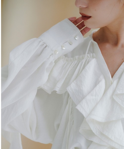 セール】リンクルラッフルブラウス（シャツ/ブラウス）｜anuans（ア