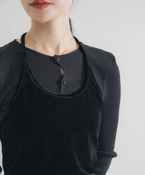 URBAN RESEARCH(アーバンリサーチ)の「ホルターネックベロアビスチェ(その他トップス・レディース・ブルー/ブラック・FREE)」の16枚目の写真
