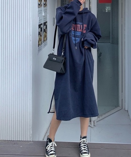 SHOUYO(ショウヨウ)の「ロゴプリント スウェットワンピース/ブラック・グレー・ネイビー(ワンピース・レディース・ブラック/グレー/ネイビー・M)」の15枚目の写真