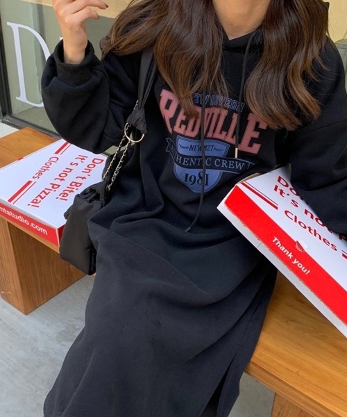 SHOUYO(ショウヨウ)の「ロゴプリント スウェットワンピース/ブラック・グレー・ネイビー(ワンピース・レディース・ブラック/グレー/ネイビー・M)」の10枚目の写真