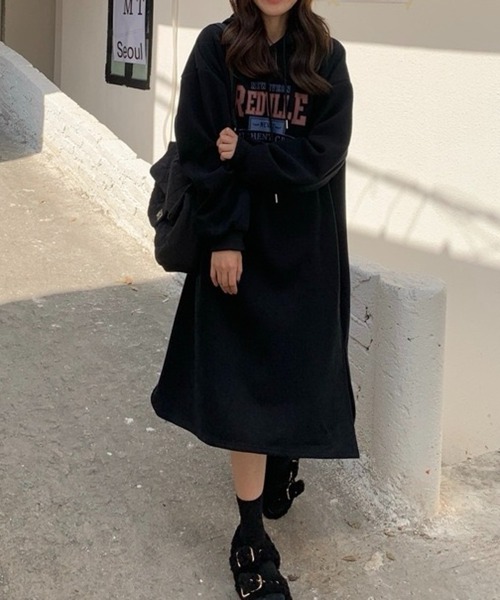 SHOUYO(ショウヨウ)の「ロゴプリント スウェットワンピース/ブラック・グレー・ネイビー(ワンピース・レディース・ブラック/グレー/ネイビー・M)」の11枚目の写真