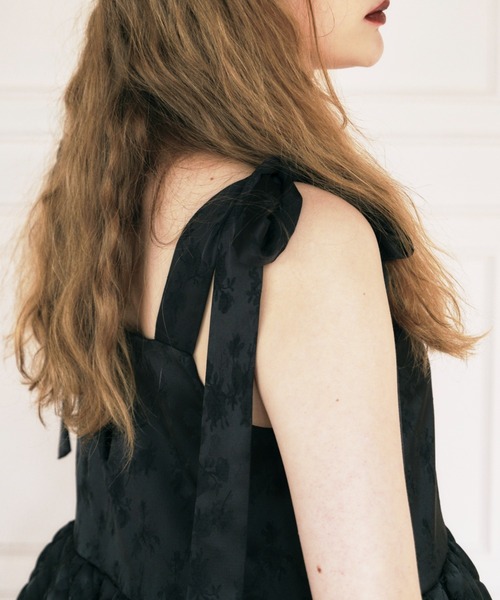 quilting rose satin tiered mini one-piece（ワンピース）｜HONEY MI