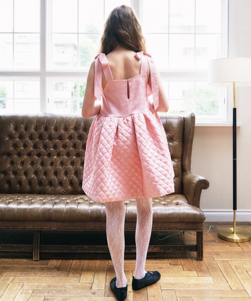 quilting rose satin tiered mini one-piece（ワンピース）｜HONEY MI