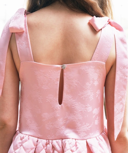 quilting rose satin tiered mini one-piece