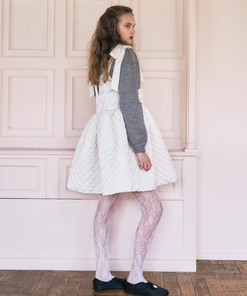 quilting rose satin tiered mini one-piece（ワンピース）｜HONEY MI