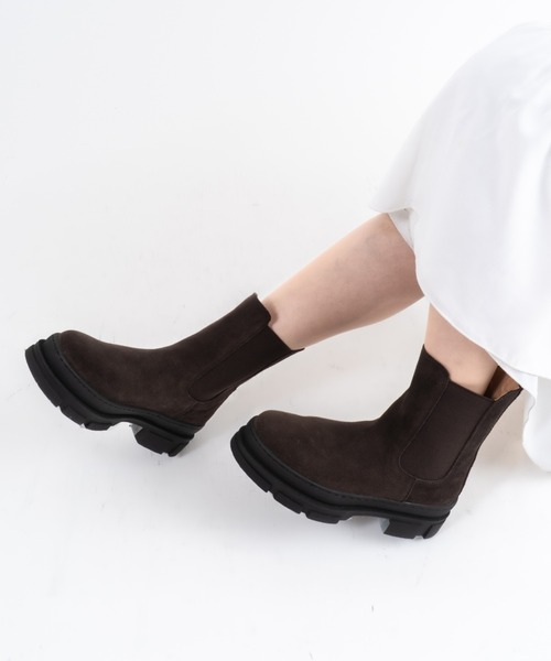 REMME(レメ)の「【REMME】サイドゴアブーツ ショートブーツ(ブーツ・レディース・ブラック/ダークブラウン・36/37/38)」の2枚目の写真