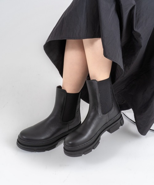 REMME(レメ)の「【REMME】サイドゴアブーツ ショートブーツ(ブーツ・レディース・ブラック/ダークブラウン・36/37/38)」の1枚目の写真