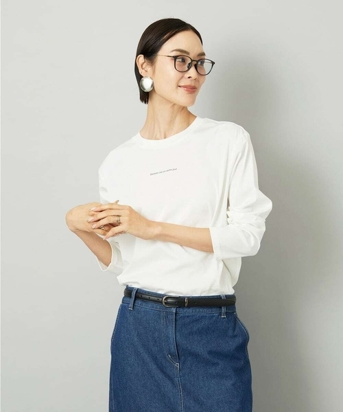 ミッシェルクラン（MICHEL ）/ミニマルロゴ ロングスリーブTシャツ セール】ミニマルロゴ ロングスリーブTシャツ（Tシャツ/カットソー