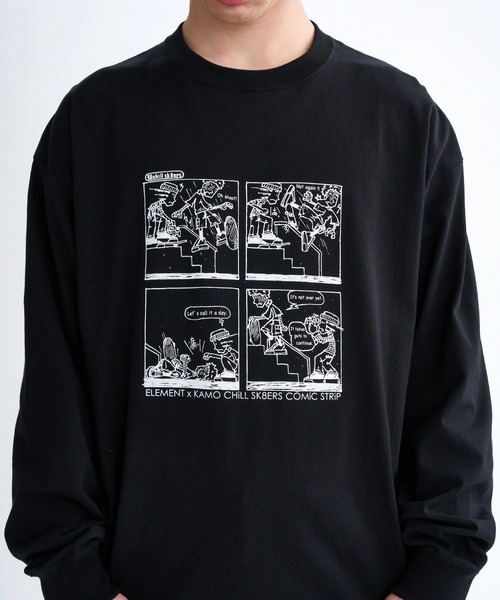 ELEMENT(エレメント)の「ELEMENT メンズ CAMOCHILL LS ロンT 【2025年秋冬モデル】/エレメントフロントプリント長袖ロンT(Tシャツ/カットソー・メンズ・ブラック/ライトグリーン/ホワイト・X-LARGE/LARGE/MEDIUM)」の10枚目の写真