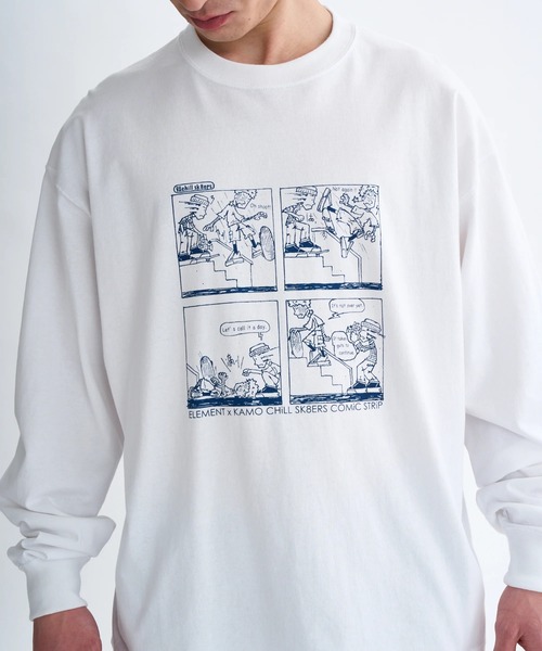 ELEMENT(エレメント)の「ELEMENT メンズ CAMOCHILL LS ロンT 【2025年秋冬モデル】/エレメントフロントプリント長袖ロンT(Tシャツ/カットソー・メンズ・ブラック/ライトグリーン/ホワイト・X-LARGE/LARGE/MEDIUM)」の5枚目の写真