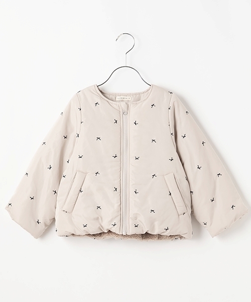 Lycee mine(リセマイン)の「アソート総刺しゅうノーカラーブルゾン(ブルゾン・キッズ・ピンク/ラベンダー/ブラック/マルチ/アイボリー/グレイッシュベージュ・100cm/110cm/120cm/130cm/140cm/150cm)」の8枚目の写真