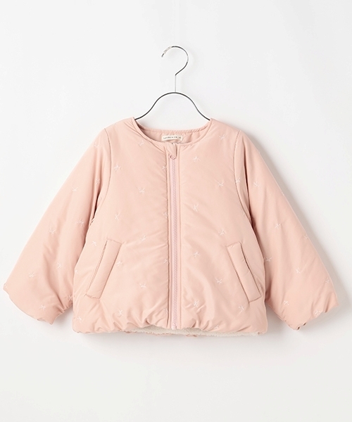 Lycee mine(リセマイン)の「アソート総刺しゅうノーカラーブルゾン(ブルゾン・キッズ・ピンク/ラベンダー/ブラック/マルチ/アイボリー/グレイッシュベージュ・100cm/110cm/120cm/130cm/140cm/150cm)」の9枚目の写真