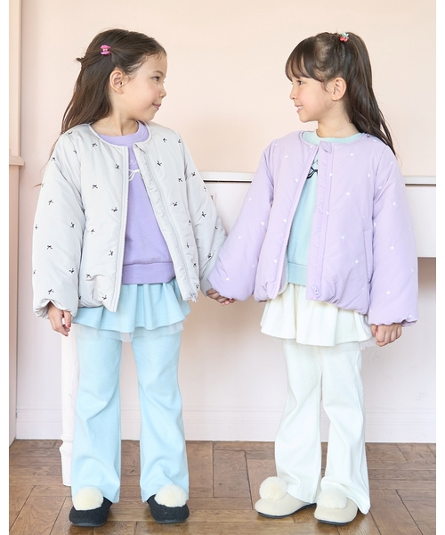 Lycee mine(リセマイン)の「アソート総刺しゅうノーカラーブルゾン(ブルゾン・キッズ・ピンク/ラベンダー/ブラック/マルチ/アイボリー/グレイッシュベージュ・100cm/110cm/120cm/130cm/140cm/150cm)」の18枚目の写真