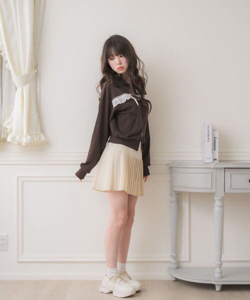 ems excite(エムズエキサイト)の「レース&リボンつきトラックJK(その他アウター・レディース・ダークグレー/ダークブルー/ブラウン・FREE)」の7枚目の写真