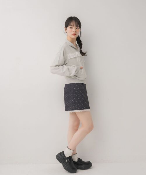 ems excite(エムズエキサイト)の「レース&リボンつきトラックJK(その他アウター・レディース・ダークグレー/ダークブルー/ブラウン・FREE)」の15枚目の写真