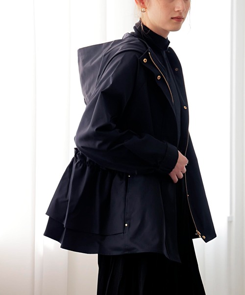 Jines（ジネス）の「【撥水加工】ナチュラルストレッチ バックギャザーマウンテンパーカー（マウンテンパーカー・レディース・チャコールグレー/キャメル/ネイビー・38）」の3枚目の写真