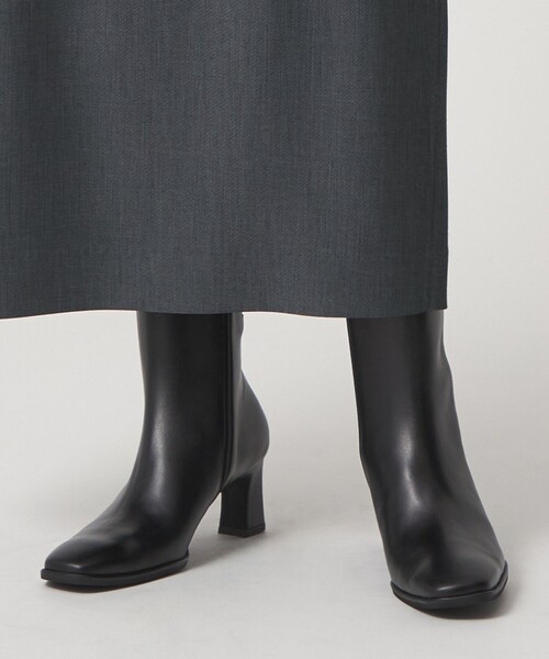 ODETTE E ODILE(オデットエオディール)の「スクエアプレーン ショートブーツ60↑(ブーツ・レディース・ダークブラウン/ベージュ/ブラック・23.5cm/24cm/22.5cm/25cm/23cm/22cm/24.5cm)」の4枚目の写真