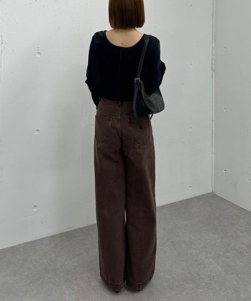 archives(アルシーヴ)の「【ラフに艶っぽ】シアーベロアTOPS(Tシャツ/カットソー・レディース・アイボリー/ブルーグレー/チャコールグレー/ブラウン・MEDIUM)」の16枚目の写真