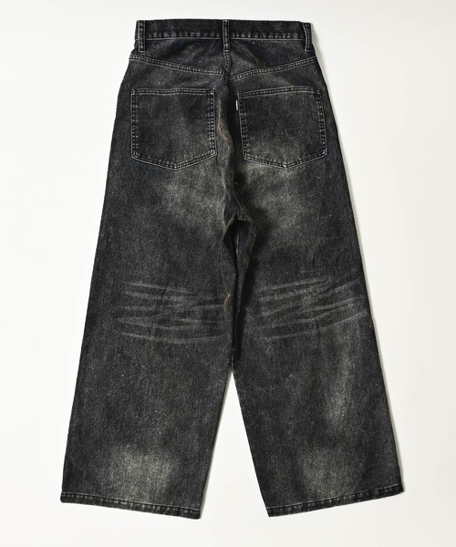 ADAM PATEK(アダムパテック)の「ADAMPATEK/velour dust wide pants/フロッキーデニムブラストワイドパンツ(デニムパンツ・メンズ・ブラック/ブラウン・1/2)」の19枚目の写真