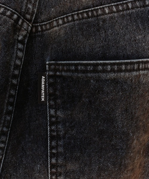 ADAM PATEK(アダムパテック)の「ADAMPATEK/velour dust wide pants/フロッキーデニムブラストワイドパンツ(デニムパンツ・メンズ・ブラック/ブラウン・1/2)」の6枚目の写真