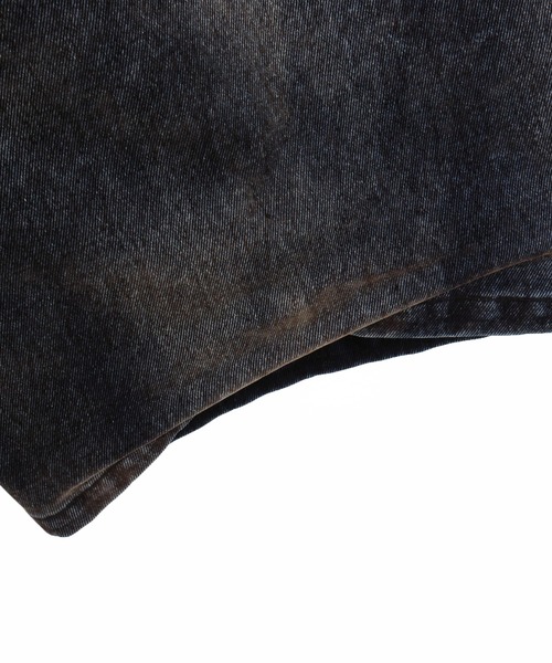 ADAM PATEK(アダムパテック)の「ADAMPATEK/velour dust wide pants/フロッキーデニムブラストワイドパンツ(デニムパンツ・メンズ・ブラック/ブラウン・1/2)」の8枚目の写真