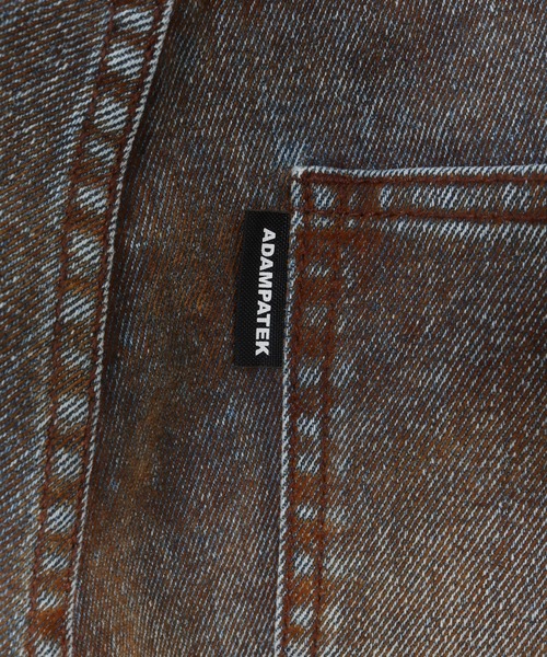 ADAM PATEK(アダムパテック)の「ADAMPATEK/velour dust wide pants/フロッキーデニムブラストワイドパンツ(デニムパンツ・メンズ・ブラック/ブラウン・1/2)」の14枚目の写真