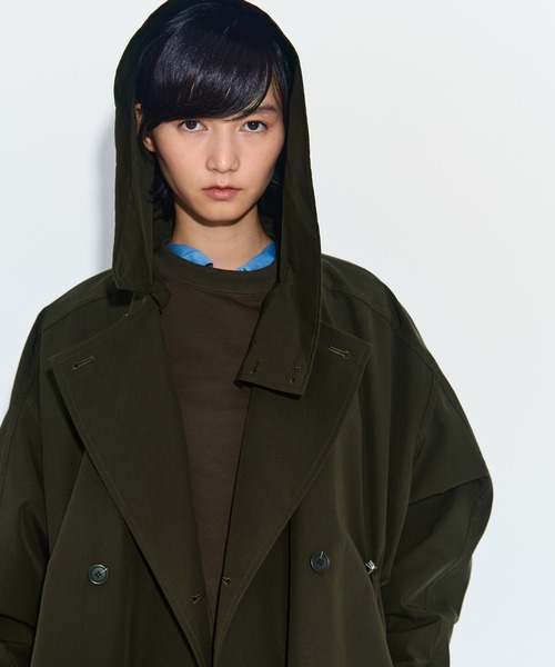 VACHEMENT（ヴァシュモン）の「【VACHEMENT/ヴァシュモン】 リサイクルシェルタフタ　トレンチコート（ナイロンジャケット・レディース・ブラック/ブラウン・FREE）」の20枚目の写真