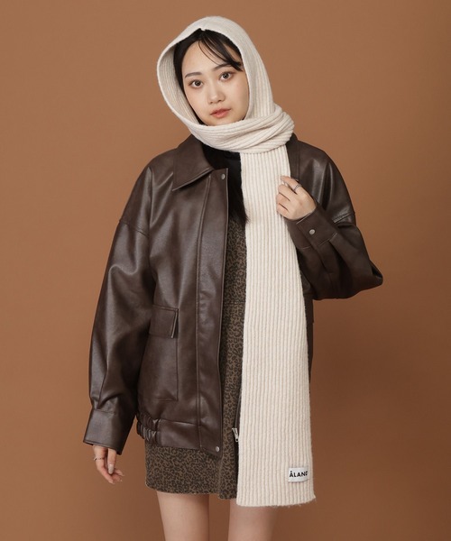 ALAND（エーランド）の「【UNISEX】ALAND／メランジフードマフラー（マフラー・レディース・グレー/ブラック/アイボリー・FREE）」の8枚目の写真