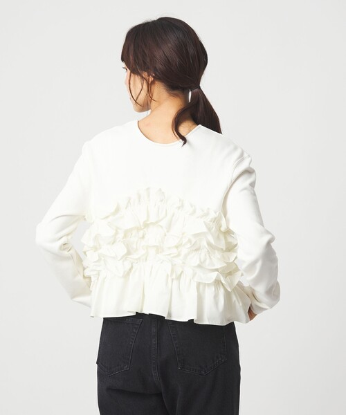 EMMEL REFINES＞EM ミニウラケ フリル 2WAY カーディガン