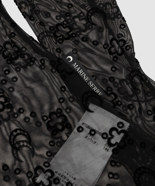 MARINE SERRE(マリーン・セル)の「MOONOGRAM MESH FLOCK LS HIGHNECK TOP(その他トップス・レディース・ブラック/パープル・XS/S/M)」の6枚目の写真