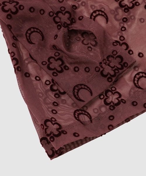 MARINE SERRE(マリーン・セル)の「MOONOGRAM MESH FLOCK LS HIGHNECK TOP(その他トップス・レディース・ブラック/パープル・XS/S/M)」の8枚目の写真