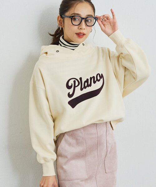 un dix cors（アンディコール）の「《大人カジュアルに》裏毛ロゴデザインネックプルオーバー（スウェット・レディース・グレー/ネイビー/バーガンディー/ホワイト系その他・FREE）」の2枚目の写真