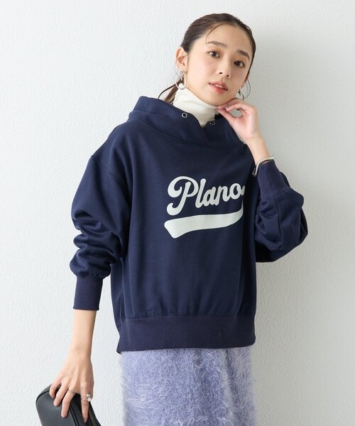 un dix cors（アンディコール）の「《大人カジュアルに》裏毛ロゴデザインネックプルオーバー（スウェット・レディース・グレー/ネイビー/バーガンディー/ホワイト系その他・FREE）」の5枚目の写真