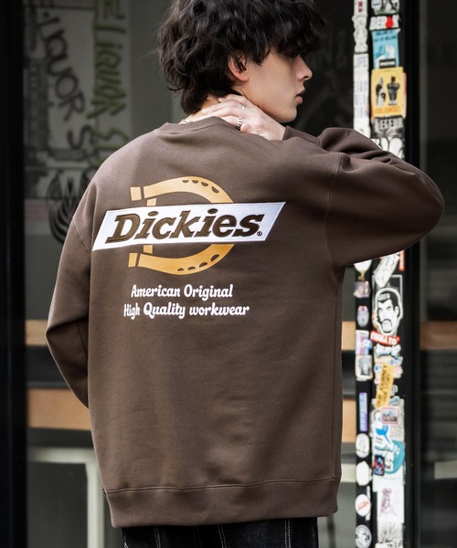 Dickies（ディッキーズ）の「Dickies 裏起毛バックプリント刺繍クルーネック長袖スウェットトレーナー（スウェット・メンズ・ブラウン/ネイビー/オートミール/ブラック系/ブラウン系/ブラック/ネイビー系/グレー系・M/LL/L）」の6枚目の写真
